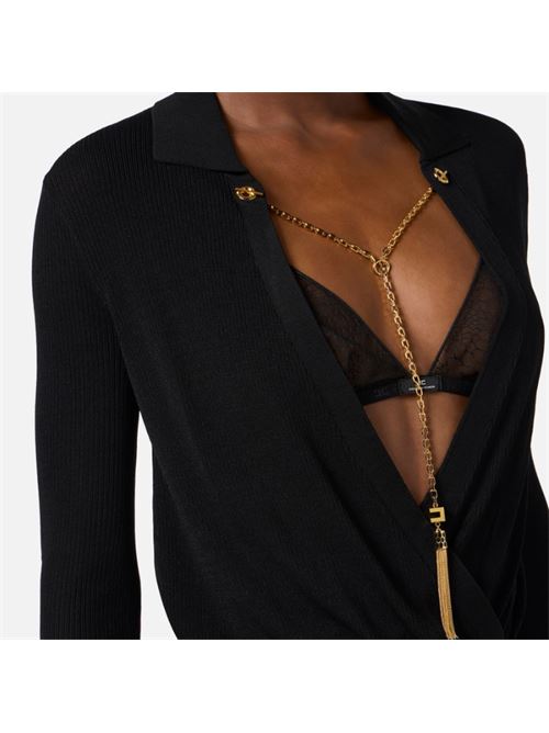BODY IN VISCOSA E SETA ELISABETTA FRANCHI | BK75B56E2110 Nero